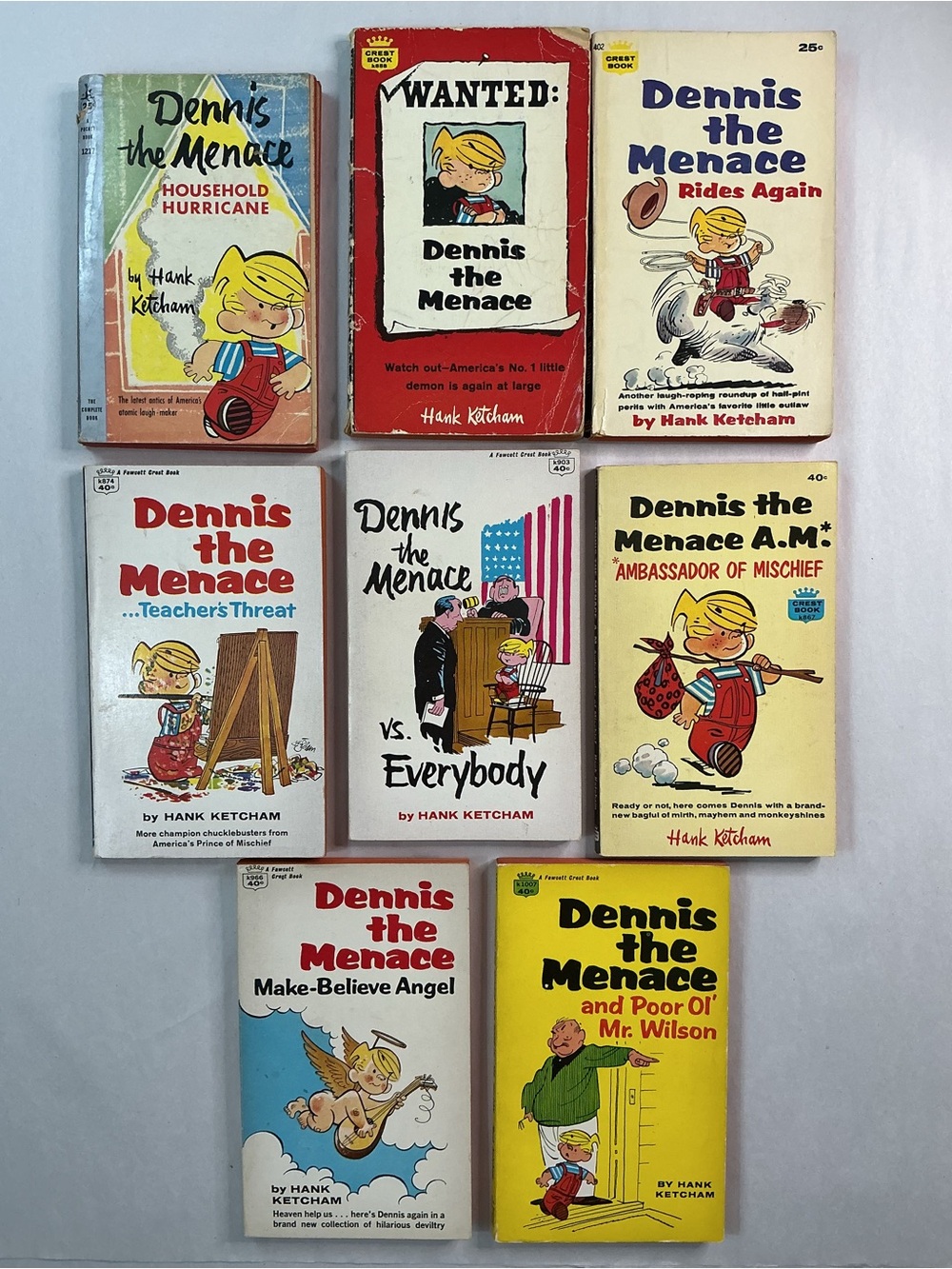 Dennis the Menace Paperback Books 1958-1967 Hank Ketcham Vintage Lot of 8